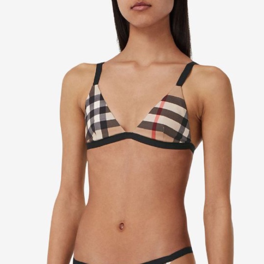 Burberry Check Triangle Bikini Top
